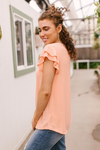 Out of Town Top in Apricot