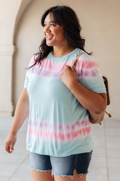 Over the Line Tie Dye Tee in Blue