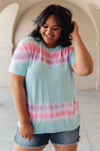 Over the Line Tie Dye Tee in Blue