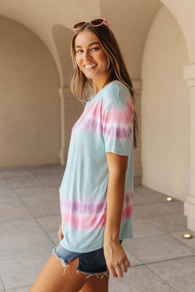 Over the Line Tie Dye Tee in Blue