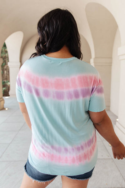 Over the Line Tie Dye Tee in Blue