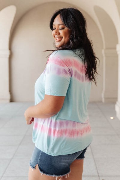 Over the Line Tie Dye Tee in Blue