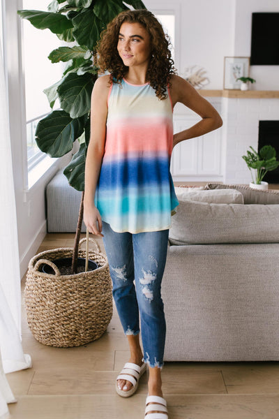 Pastel Gradient Stripes in Blue & Coral