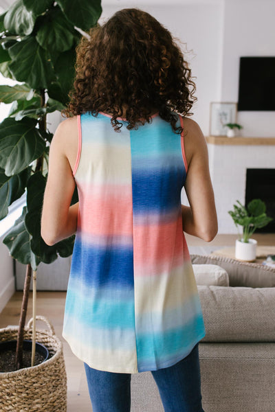 Pastel Gradient Stripes in Blue & Coral