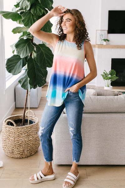 Pastel Gradient Stripes in Blue & Coral