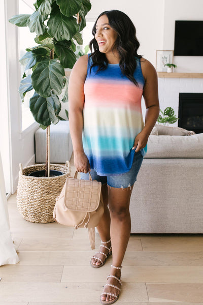 Pastel Gradient Stripes in Blue & Coral