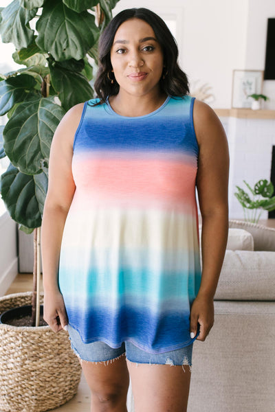 Pastel Gradient Stripes in Blue & Coral