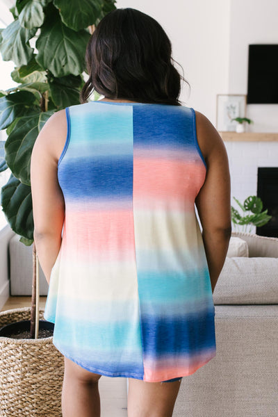 Pastel Gradient Stripes in Blue & Coral