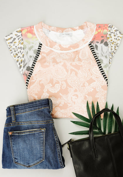 Peach Tapestry Top