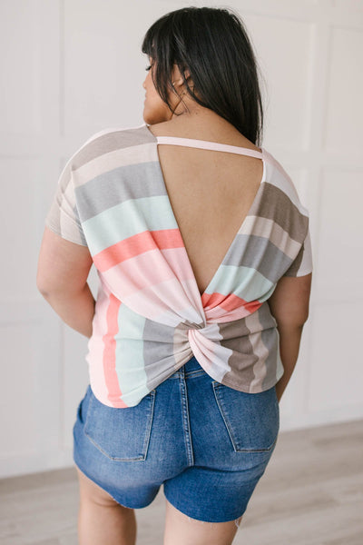 Peachy Back V Top