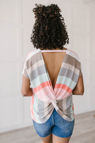 Peachy Back V Top