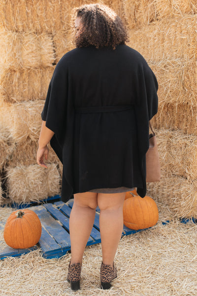 Perfect Poncho Cardigan in Black