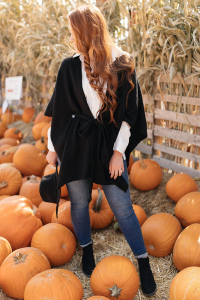 Perfect Poncho Cardigan in Black