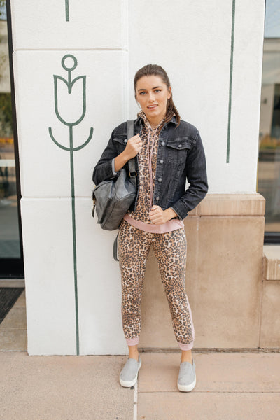 Pink Leopard Joggers