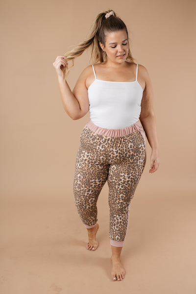 Pink Leopard Joggers