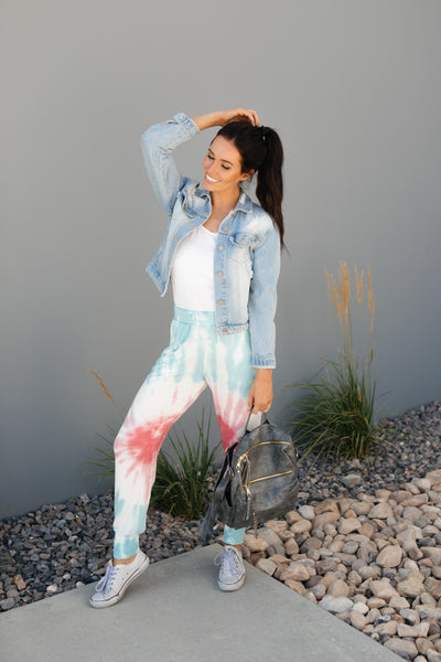 Pink Sunburst Tie Dye Joggers