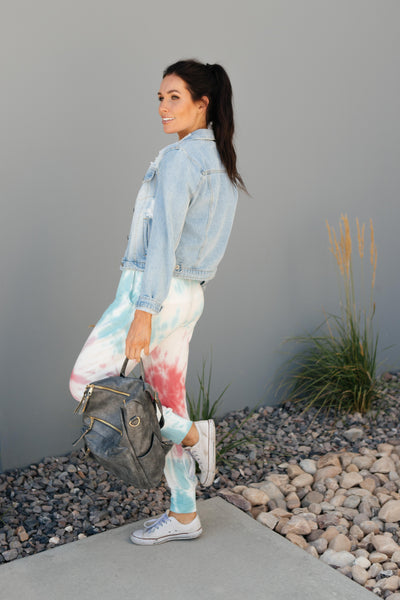 Pink Sunburst Tie Dye Joggers