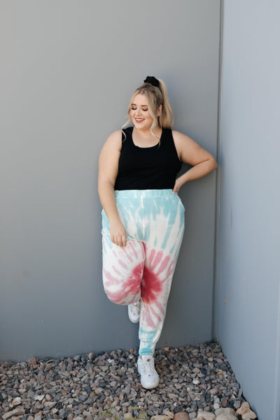 Pink Sunburst Tie Dye Joggers