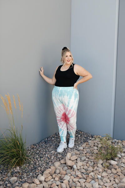 Pink Sunburst Tie Dye Joggers