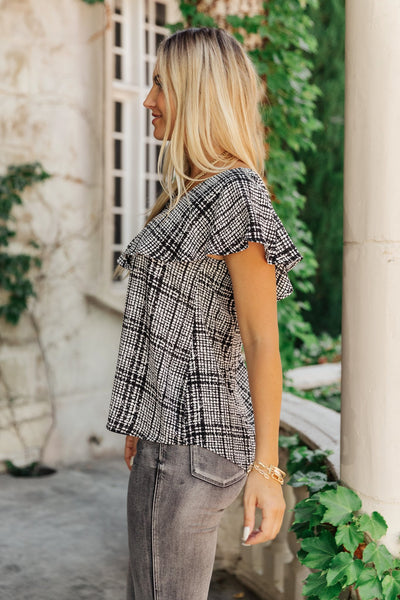 Plaid Ruffled Top