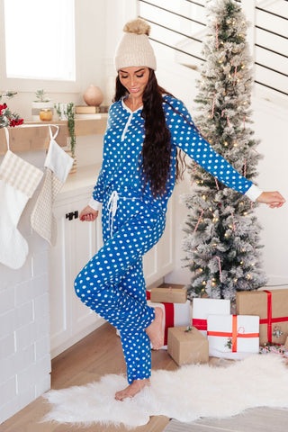 DOORBUSTER Polka Dot Joy Bottoms in Royal