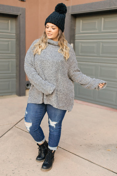 Popcorn And A Movie Sweater in Gray