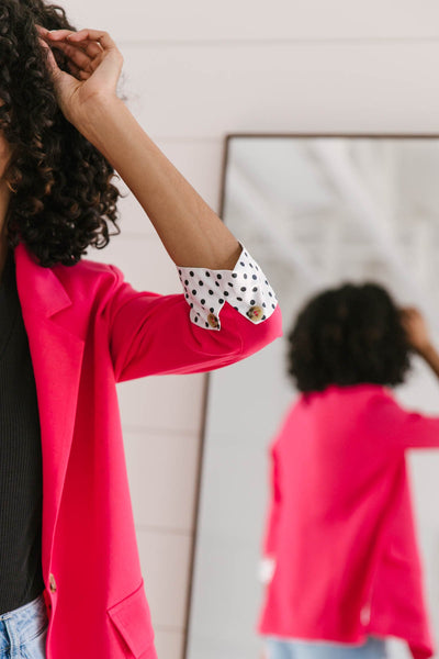 Pop of Polka Pink Blazer