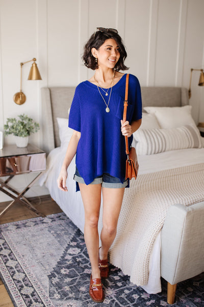 Pure Bliss Knit Top in Royal