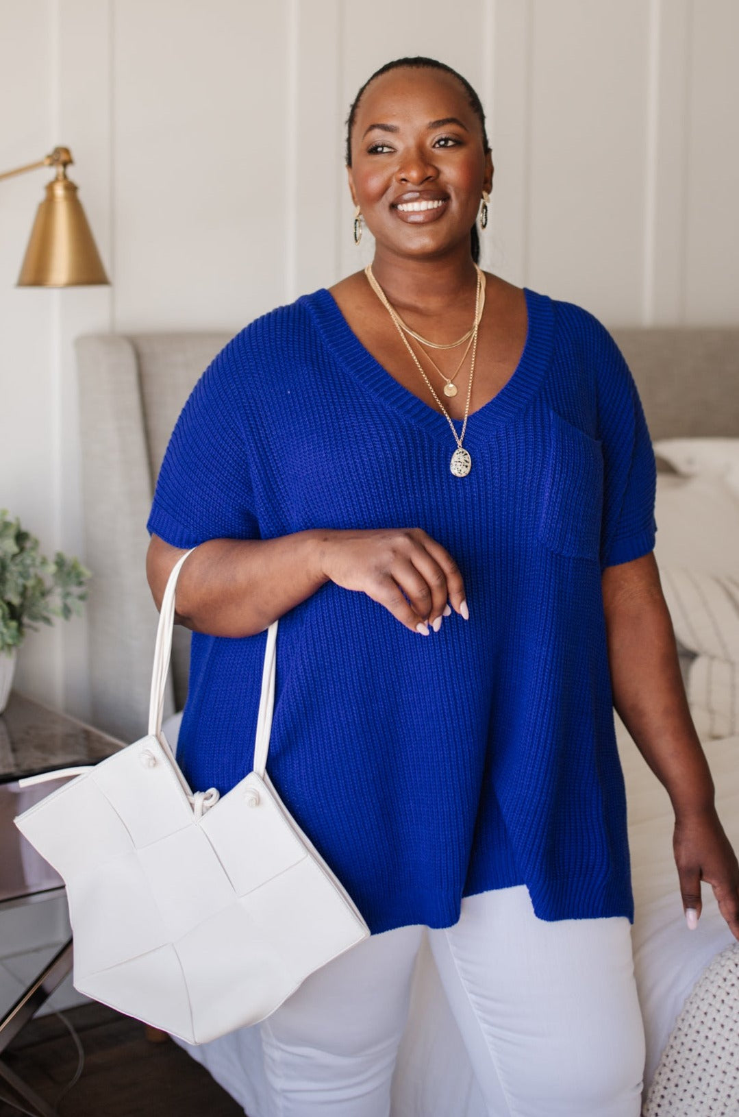 Pure Bliss Knit Top in Royal