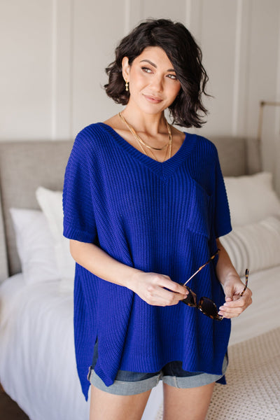 Pure Bliss Knit Top in Royal