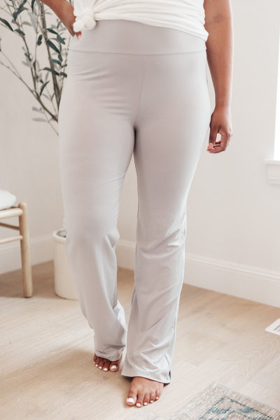 Rainy Day Boot Cut Leggings in Silver