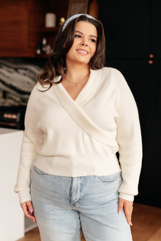 Requisite Request Surplice Crop Sweater