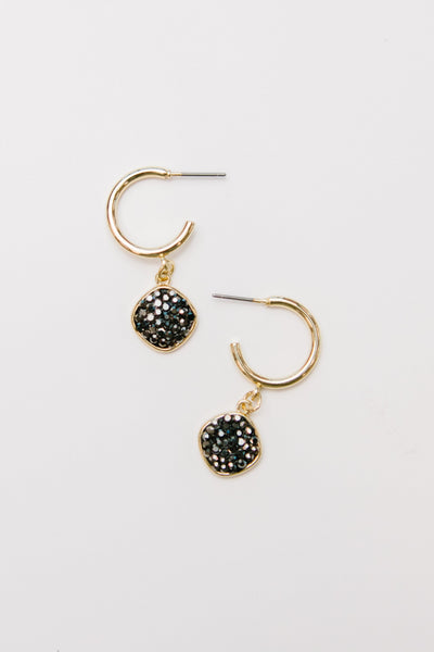 Rhinestone Pendant Huggies