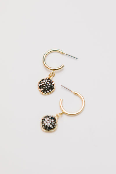 Rhinestone Pendant Huggies