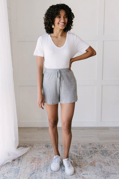 Ribbed & Ridiculously Comfy Shorts In Heather Gray