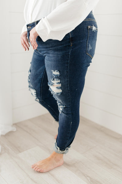 Ripped and Torn Dark Wash Jeans