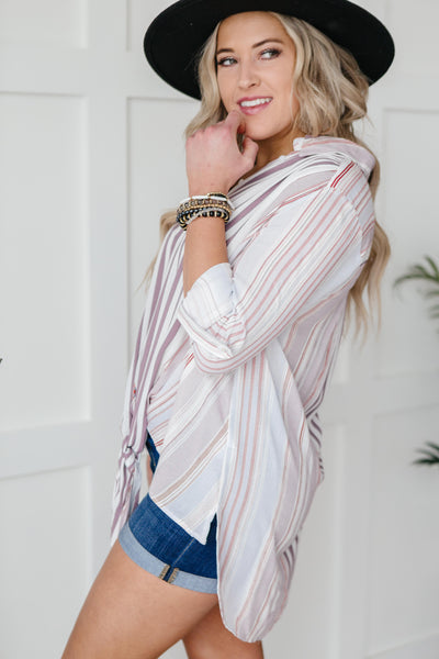 Risky Business Tie Front Blouse