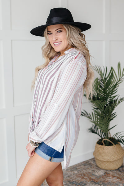 Risky Business Tie Front Blouse