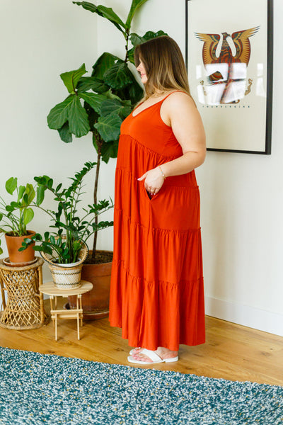Romance At Sunset Tiered Maxi Dress