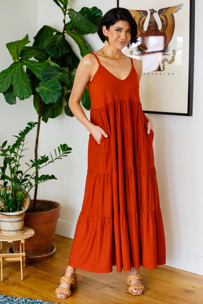 Romance At Sunset Tiered Maxi Dress