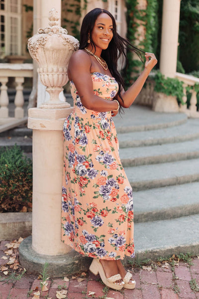 DELETE THIS PRODUCT Romantic Roses Maxi Dress in Blush