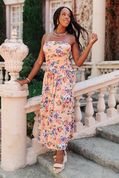 DELETE THIS PRODUCT Romantic Roses Maxi Dress in Blush