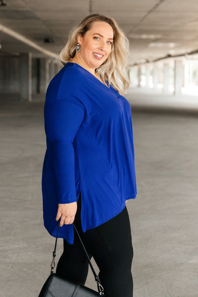 Royalty Blue V Neck Top