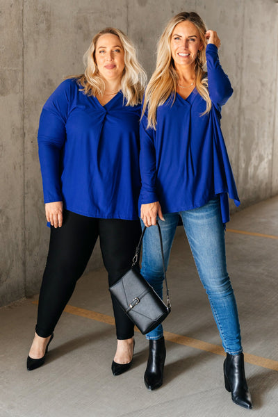 Royalty Blue V Neck Top