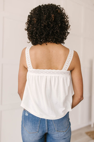 Southern Living Eyelet Trimmed Tank