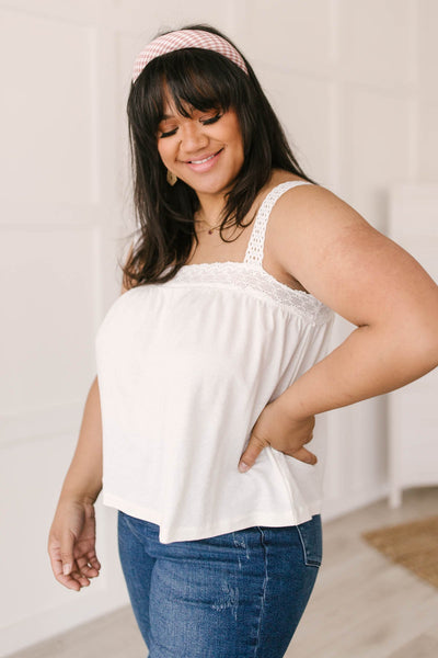 Southern Living Eyelet Trimmed Tank