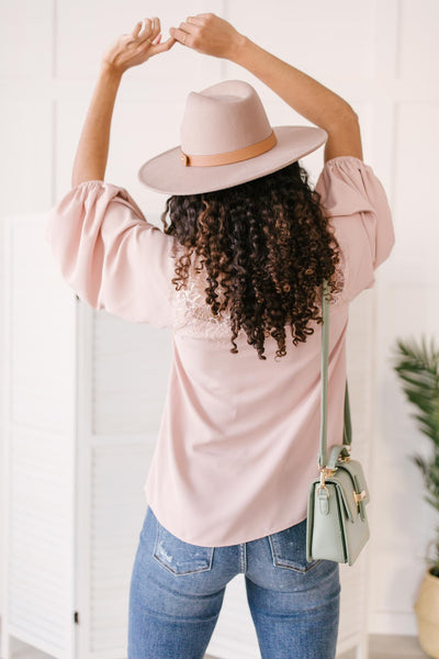 Straight Laced Blouse In Blush