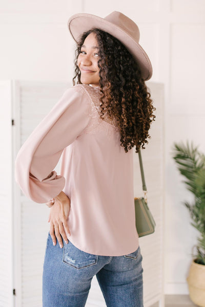 Straight Laced Blouse In Blush