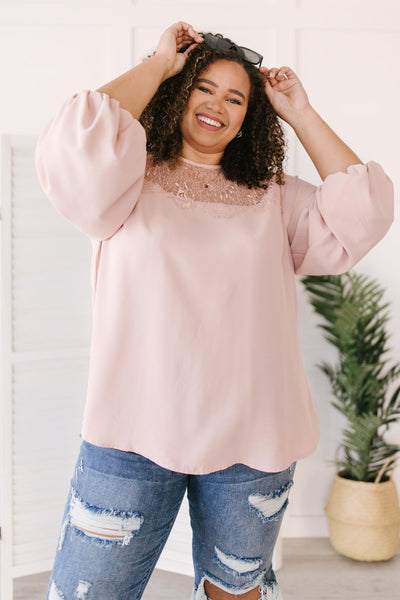 Straight Laced Blouse In Blush