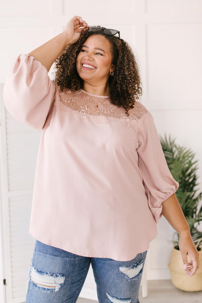 Straight Laced Blouse In Blush